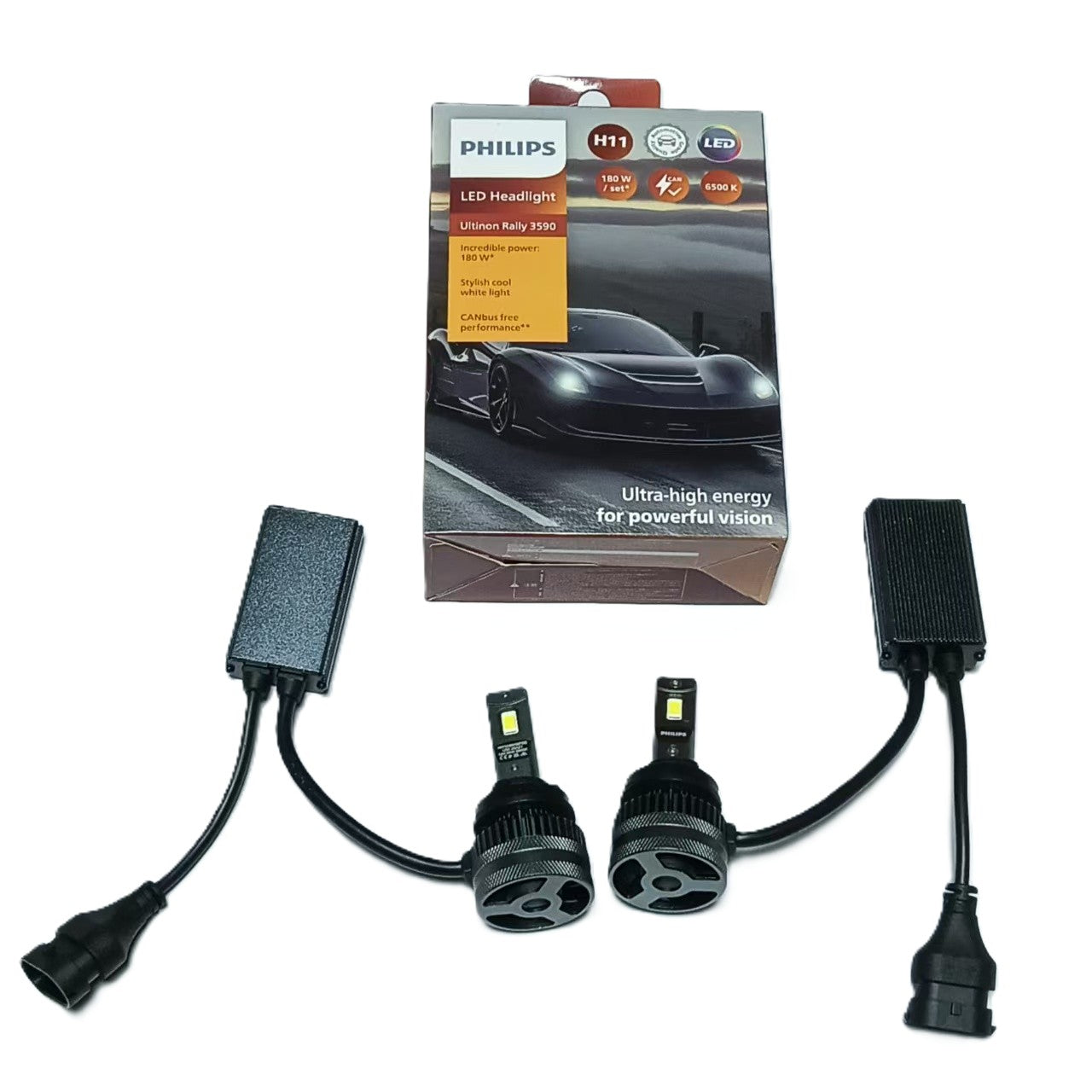 PHILIPS LED Headlight Ultinon Rally 3590 H11/H8/H16/FOG 12V 180W LUM11362U3590X2