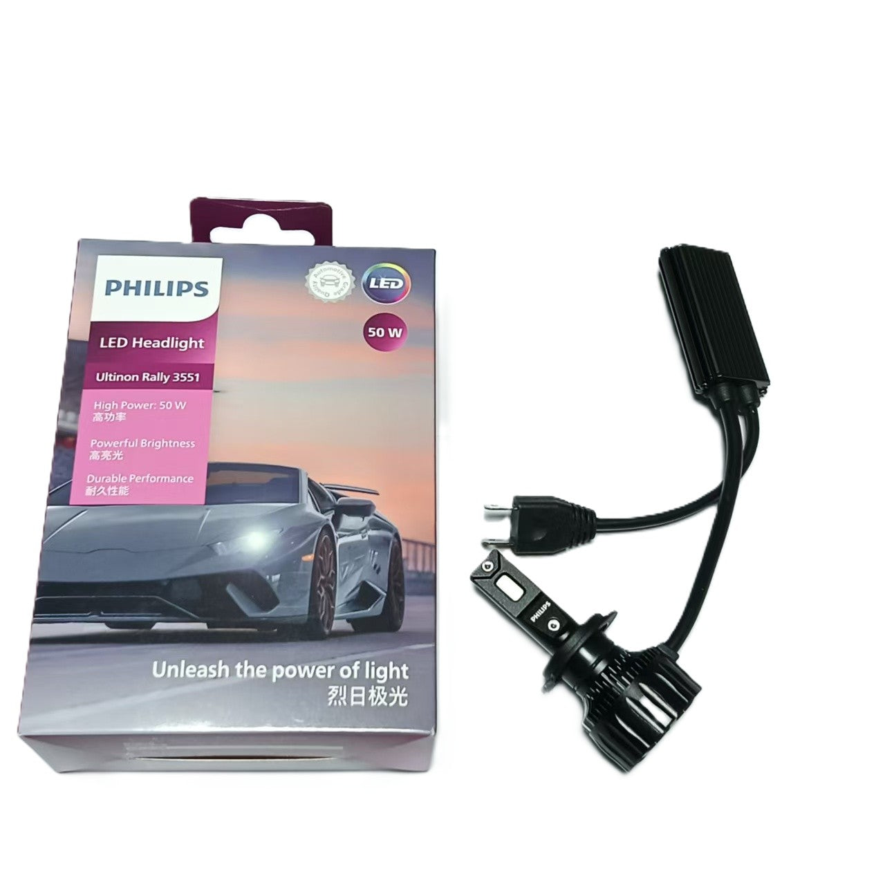 PHILIPS LED Headlight Ultinon Rally 3551 H7 12V 24V 50W LUM11972U3551X2