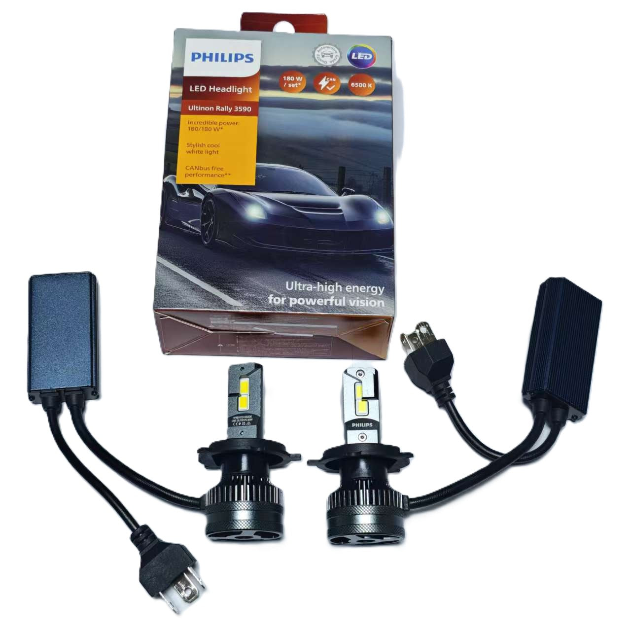 PHILIPS LED Headlight Ultinon Rally 3590 H4 H19 12V 180W LUM11342U3590X2