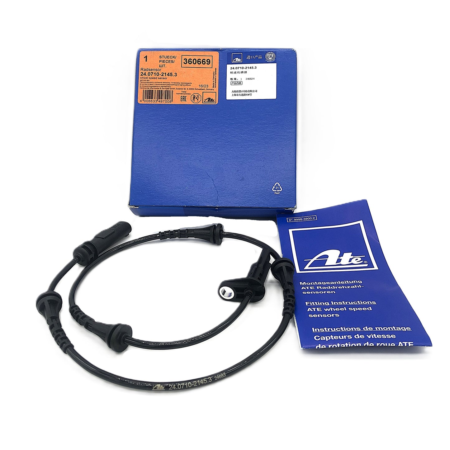 ATE ABS Wheel Speed Sensor Rear 24.0710-2145.3 ­360669