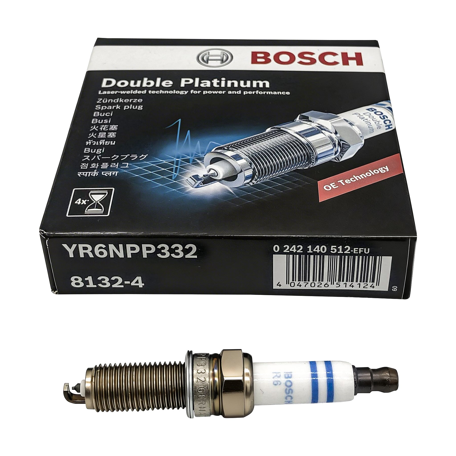 BOSCH Double Platinum Spark Plug 0242140512 image 1 Candru