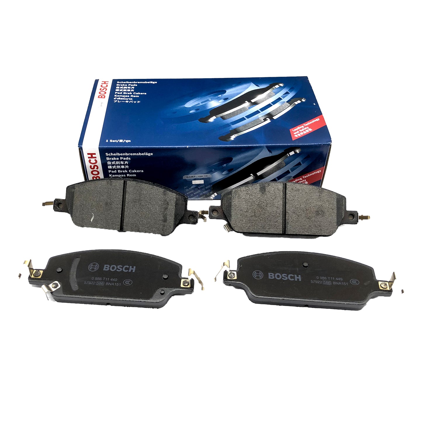 BOSCH Front Semi-Metallic Disc Brake Pad Set 0986T11449 image 1 Candru