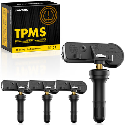 CANDRU TPMS Sensor Kit 56029398AB|433 MHz Direct-Fit Replacement Set of 4|CD-TPM002-B