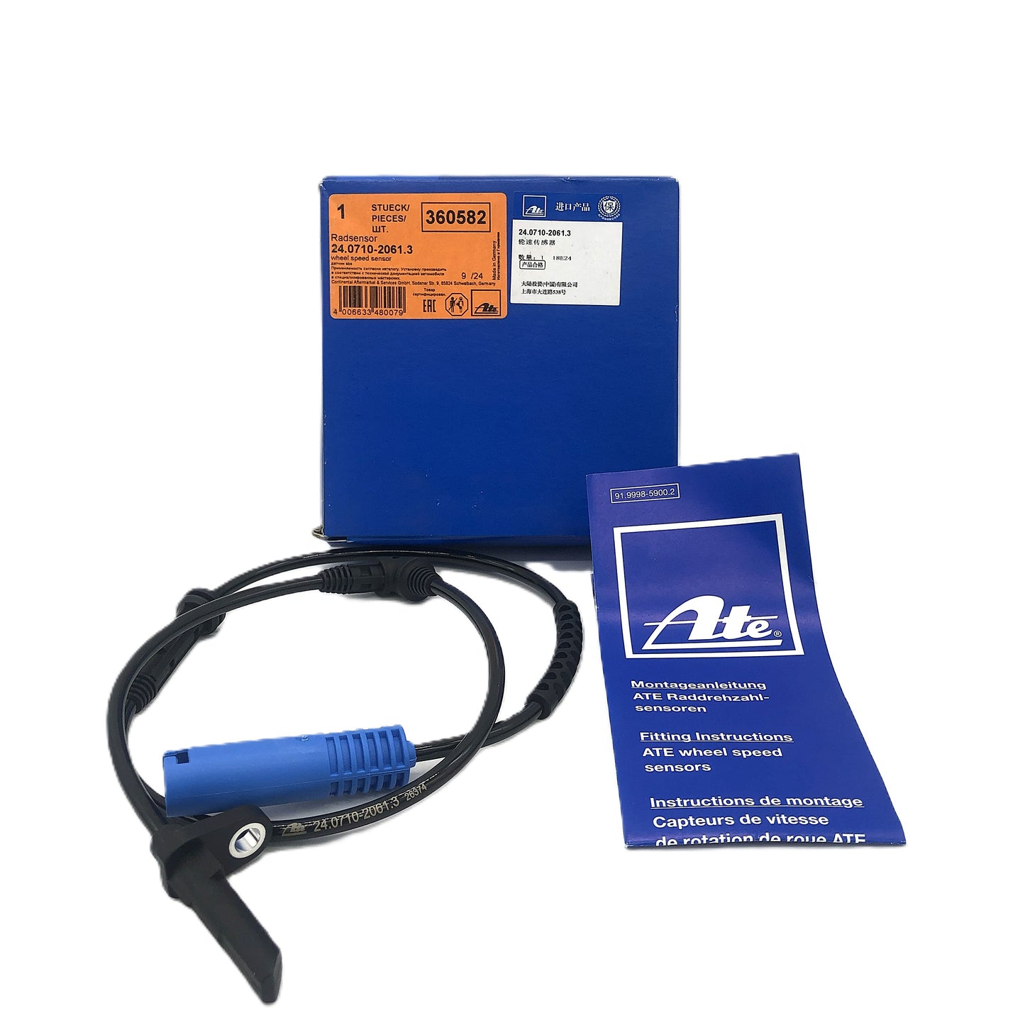 ATE Front ABS Wheel Speed Sensor 24.0710-2061.3/­360582