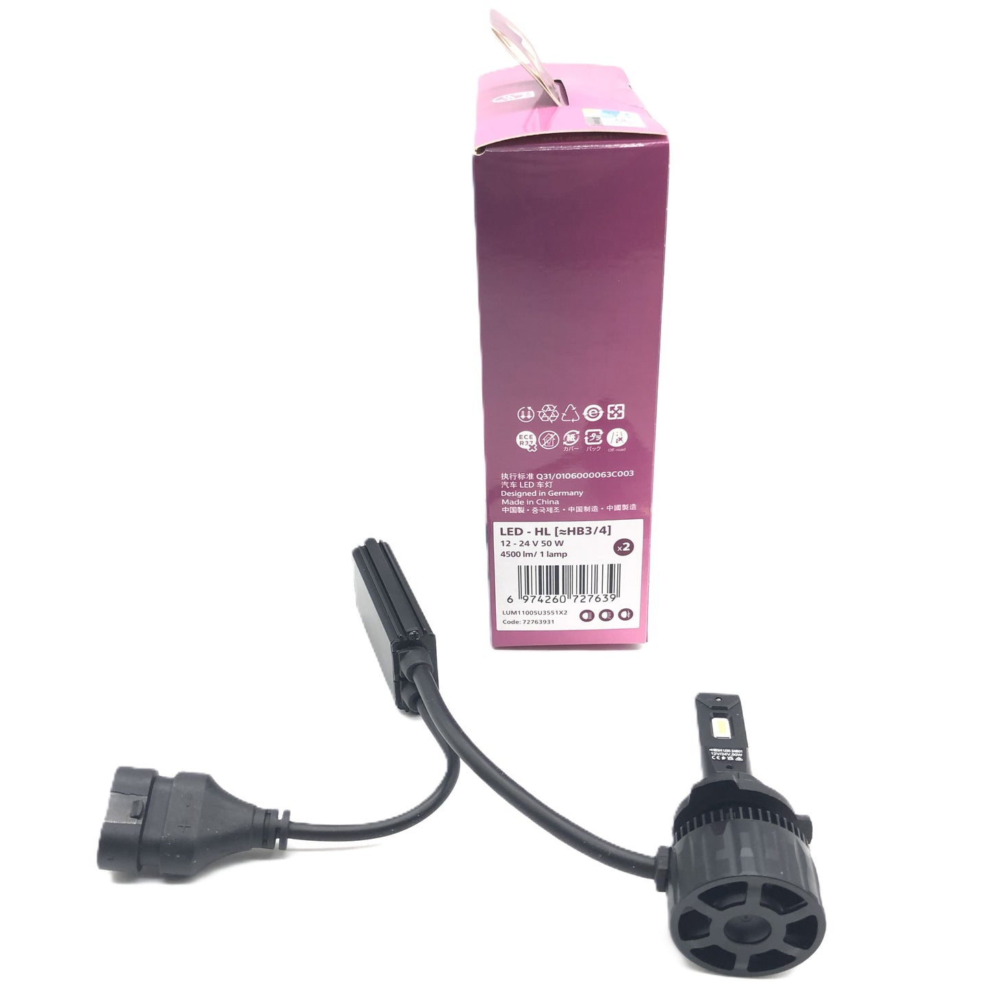 PHILIPS LED Headlight Ultinon Rally 3551 HB3/4 12V 24V 50W LUM11005U3551X2