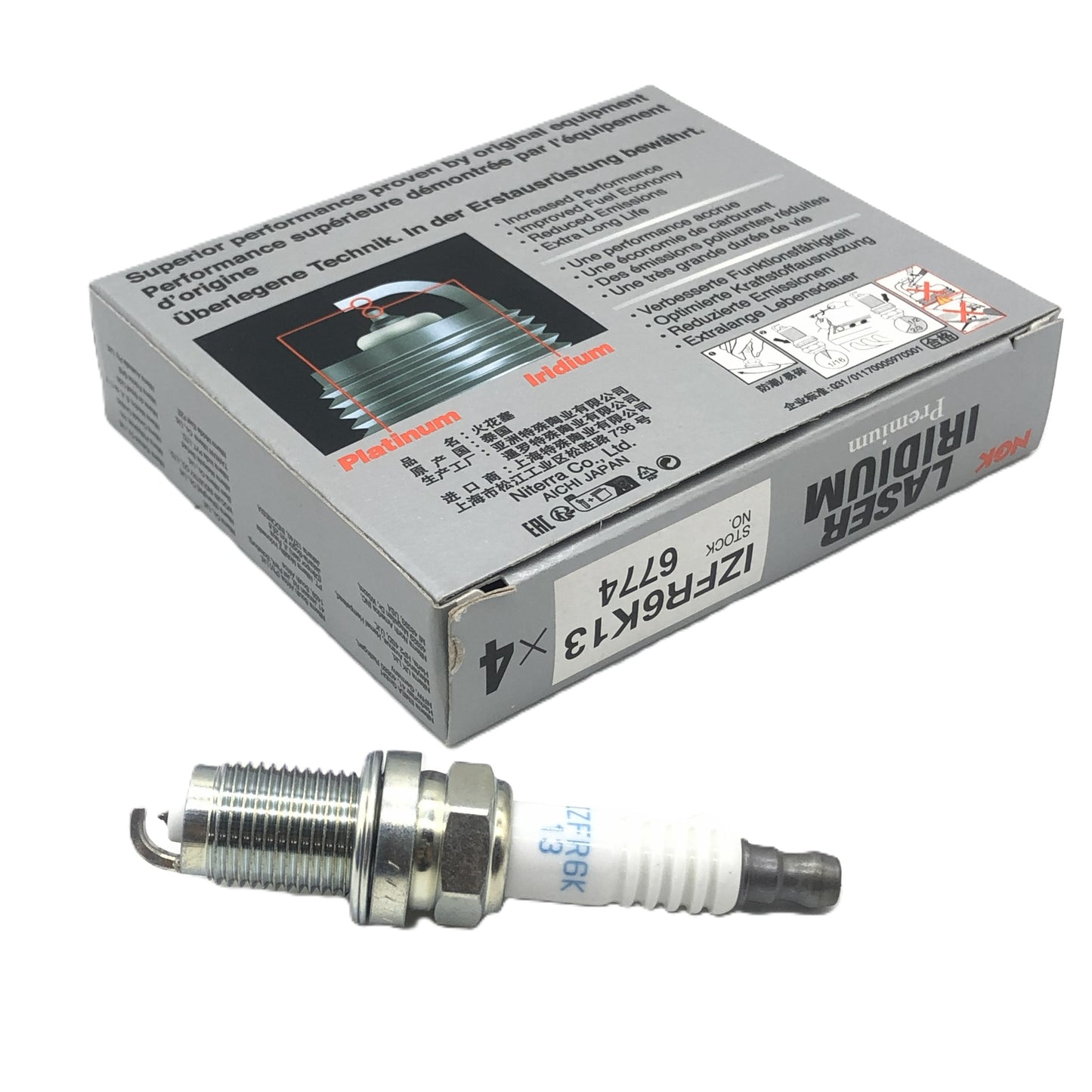 NGK Iridium Platinum Spark Plug IZFR6K13(6774)