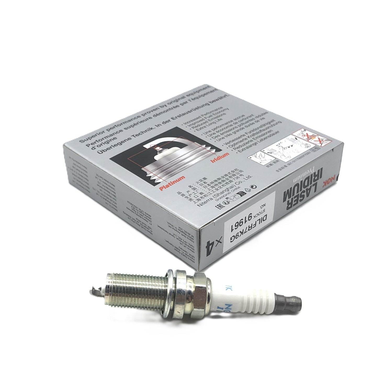 NGK Iridium Platinum Spark Plug DILFR7K9G(91961)