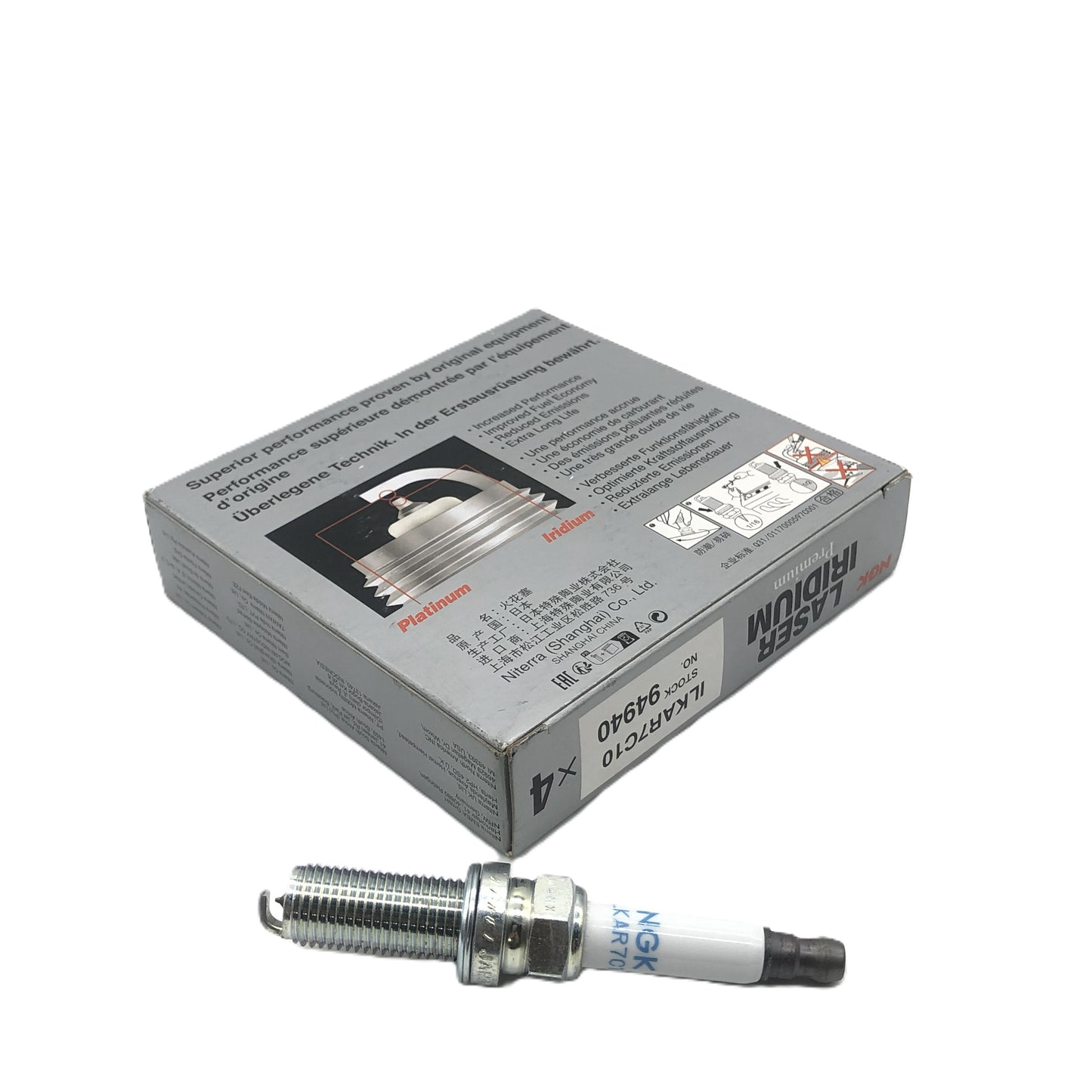 NGK Iridium Platinum Spark Plug ILKAR7C10(94940)