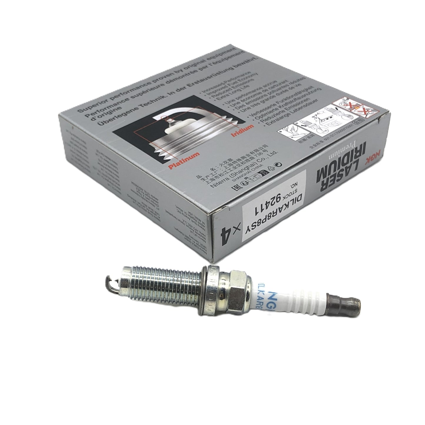 NGK Iridium Platinum Spark Plug DILKAR8P8SY（92411）
