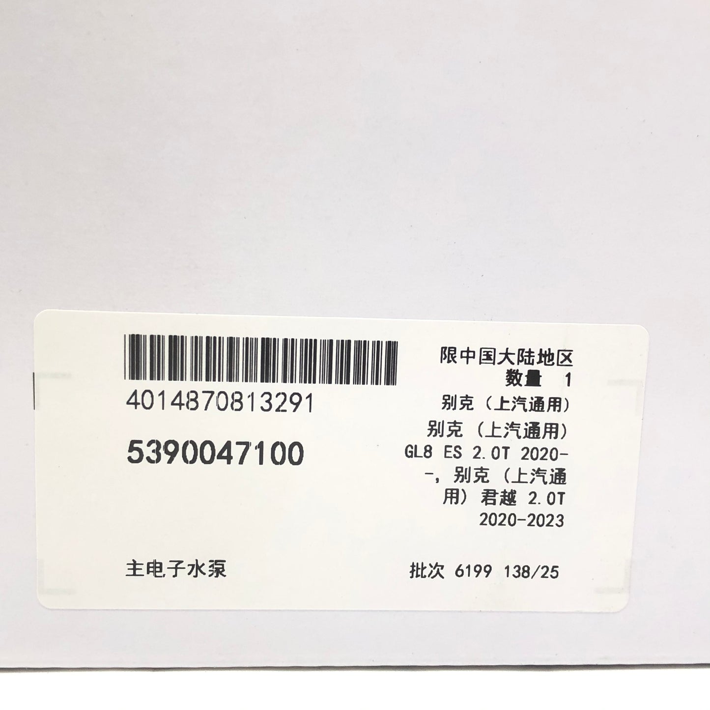 INA Electric Water Pump 5390047100