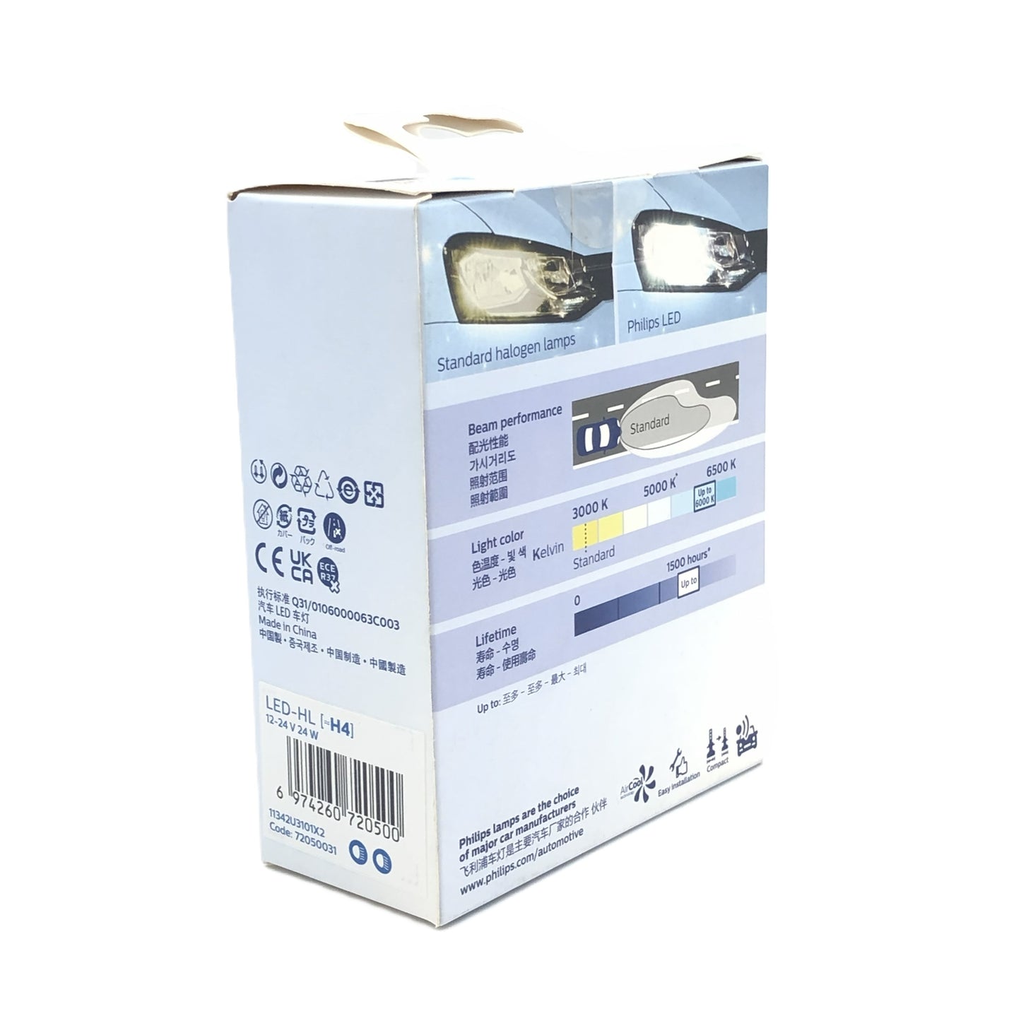 PHILIPS LED Headlight Ultinon Pro3101 H4 12V 24V 24W 11342U3101X2