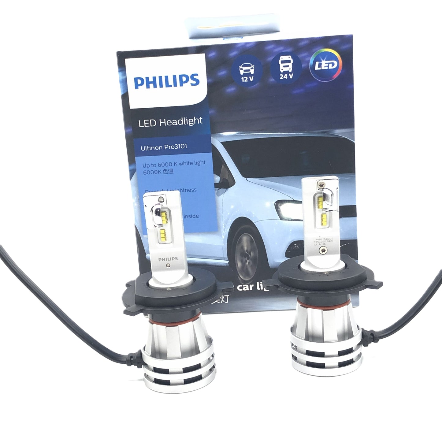 PHILIPS LED Headlight Ultinon Pro3101 H4 12V 24V 24W 11342U3101X2