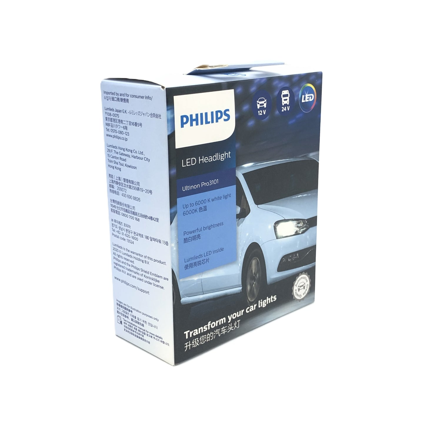 PHILIPS LED Headlight Ultinon Pro3101 H8/H11/H16 12V 24V 24W 11366U3101X2