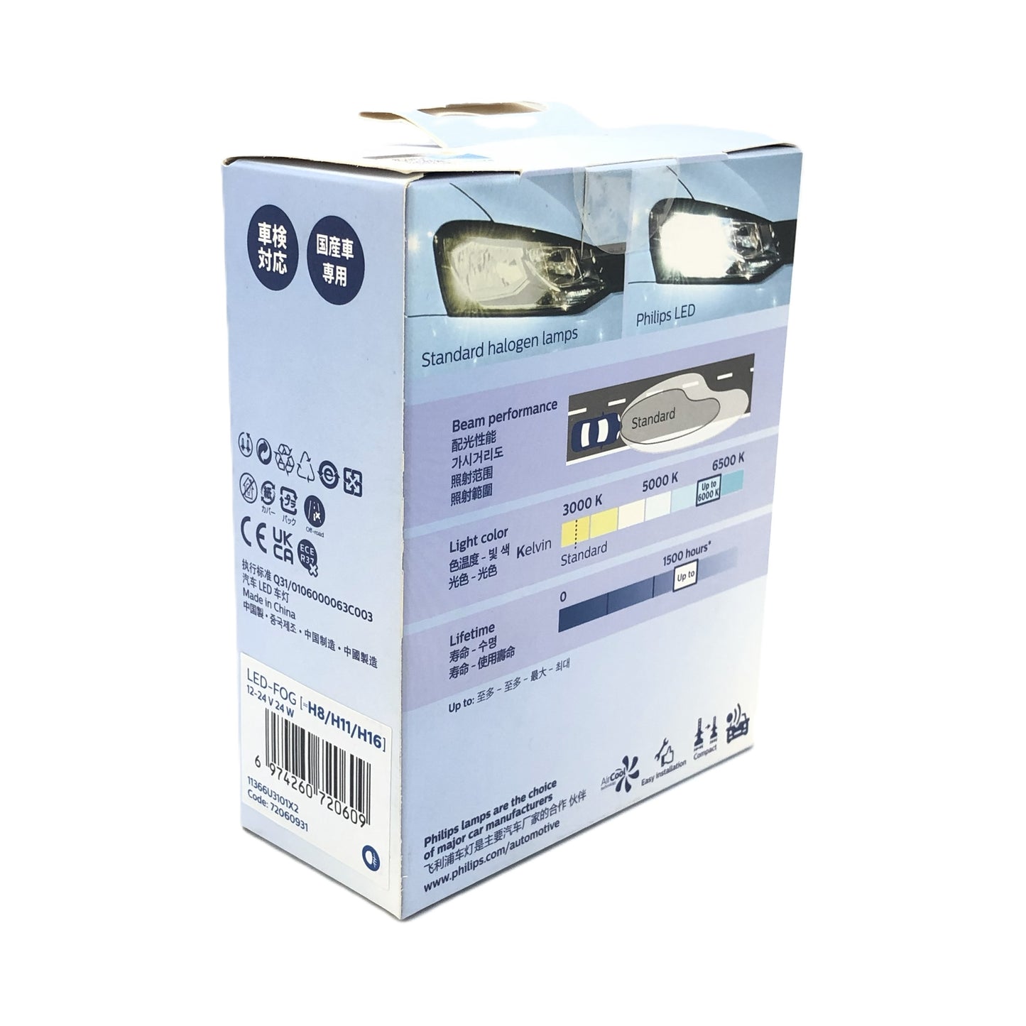 PHILIPS LED Headlight Ultinon Pro3101 H8/H11/H16 12V 24V 24W 11366U3101X2