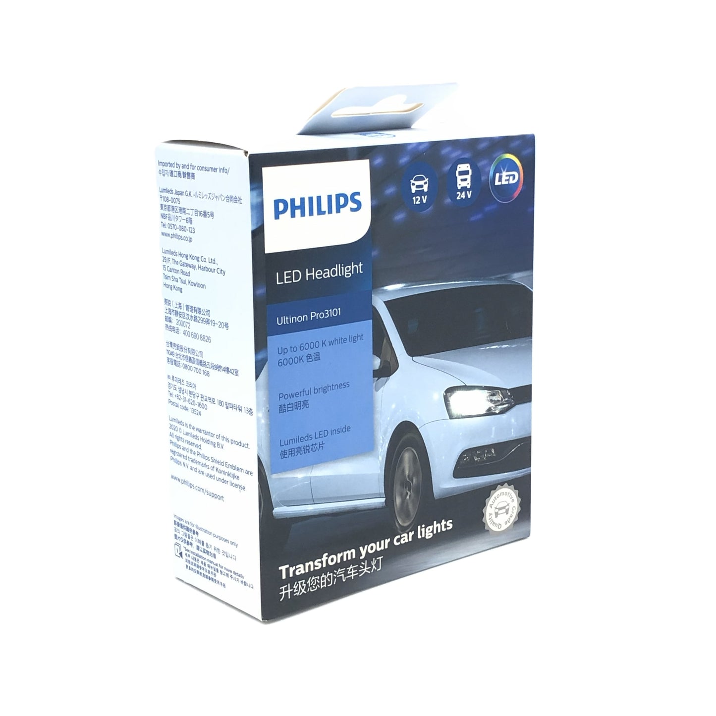 PHILIPS LED Headlight Ultinon Pro3101 H7 12V 24V 24W 11972U3101X2