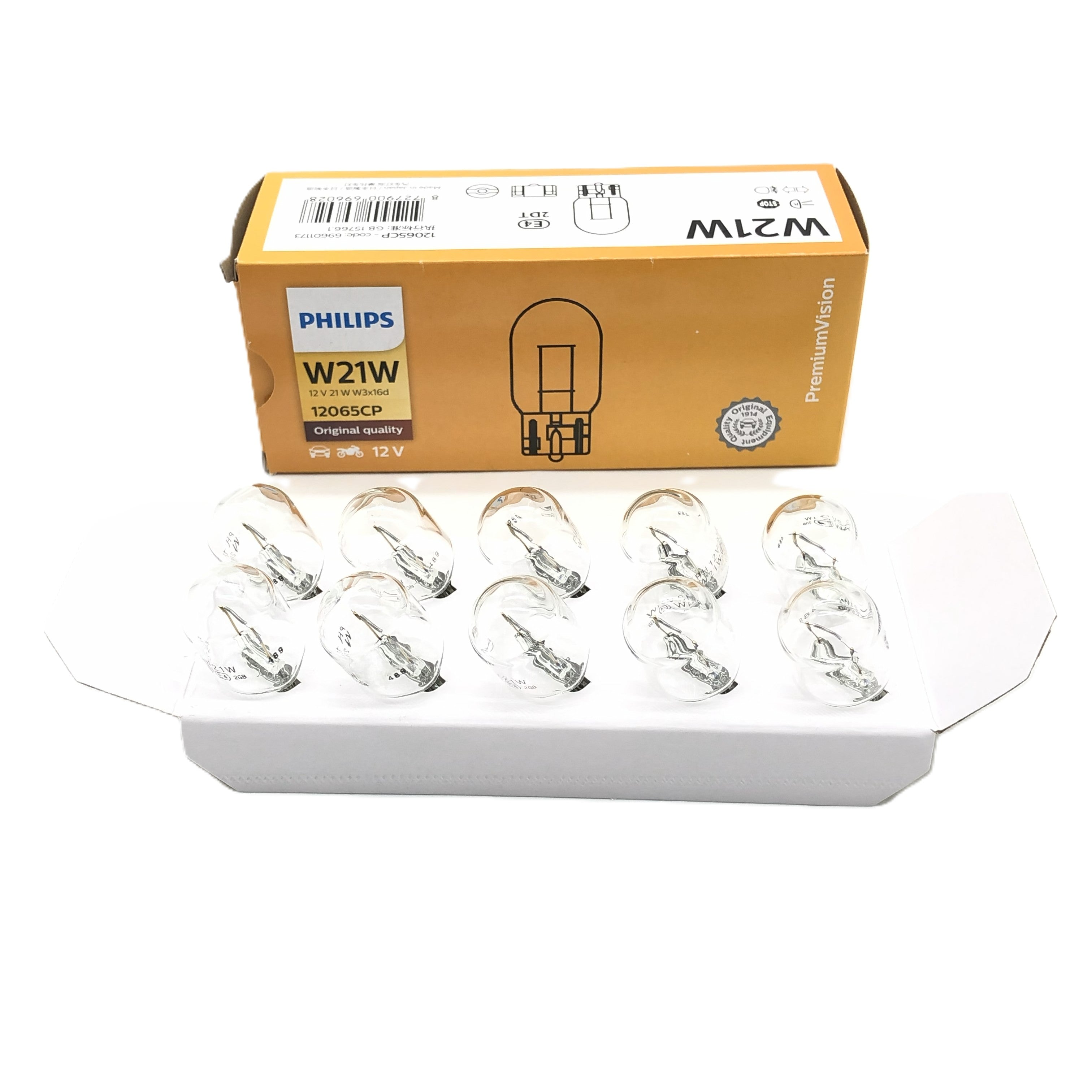 PHILIPS PremiumVision Indicator Bulbs W21W 12V 21W 12065CP
