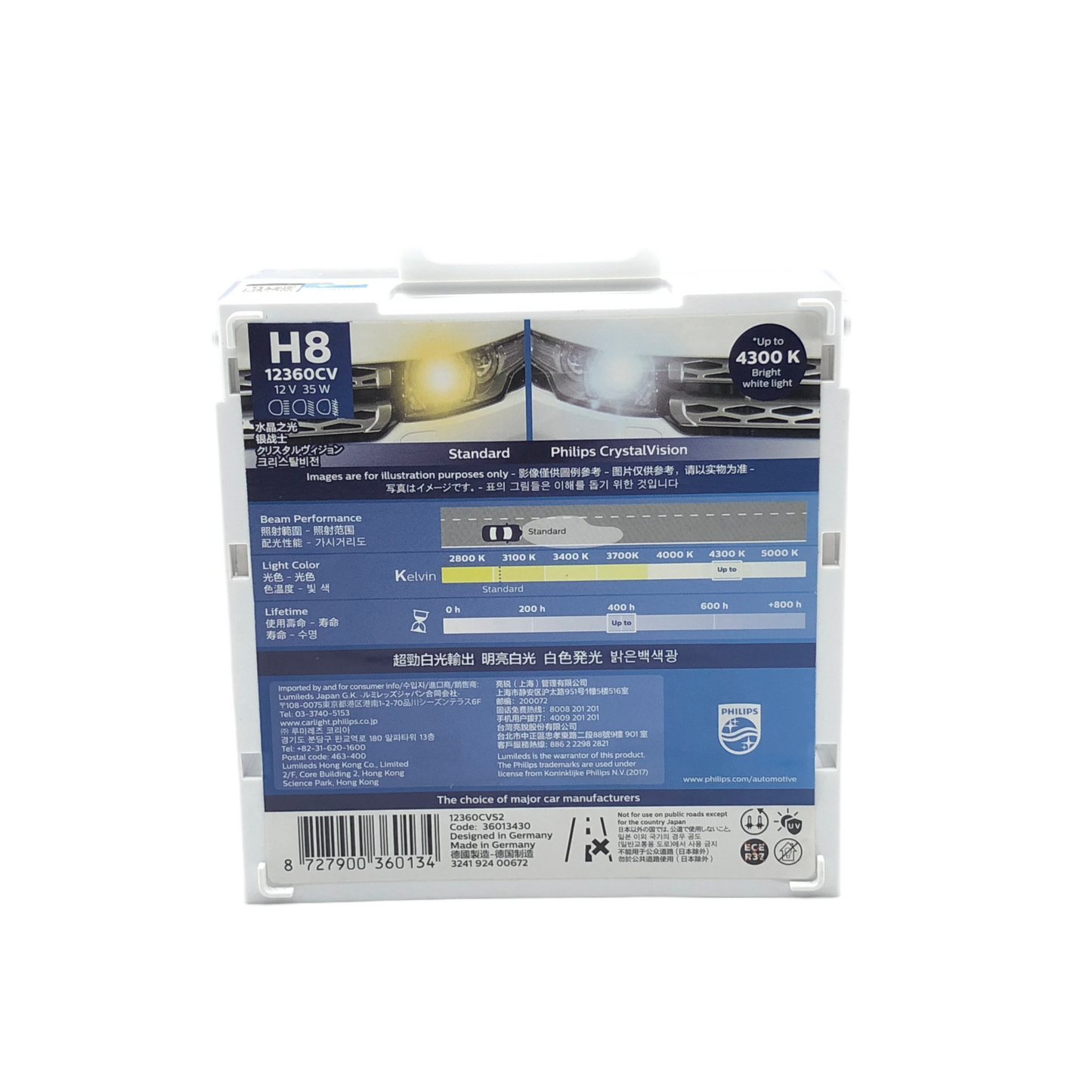 PHILIPS CrystalVision Headlight bulbs 12360CVS2