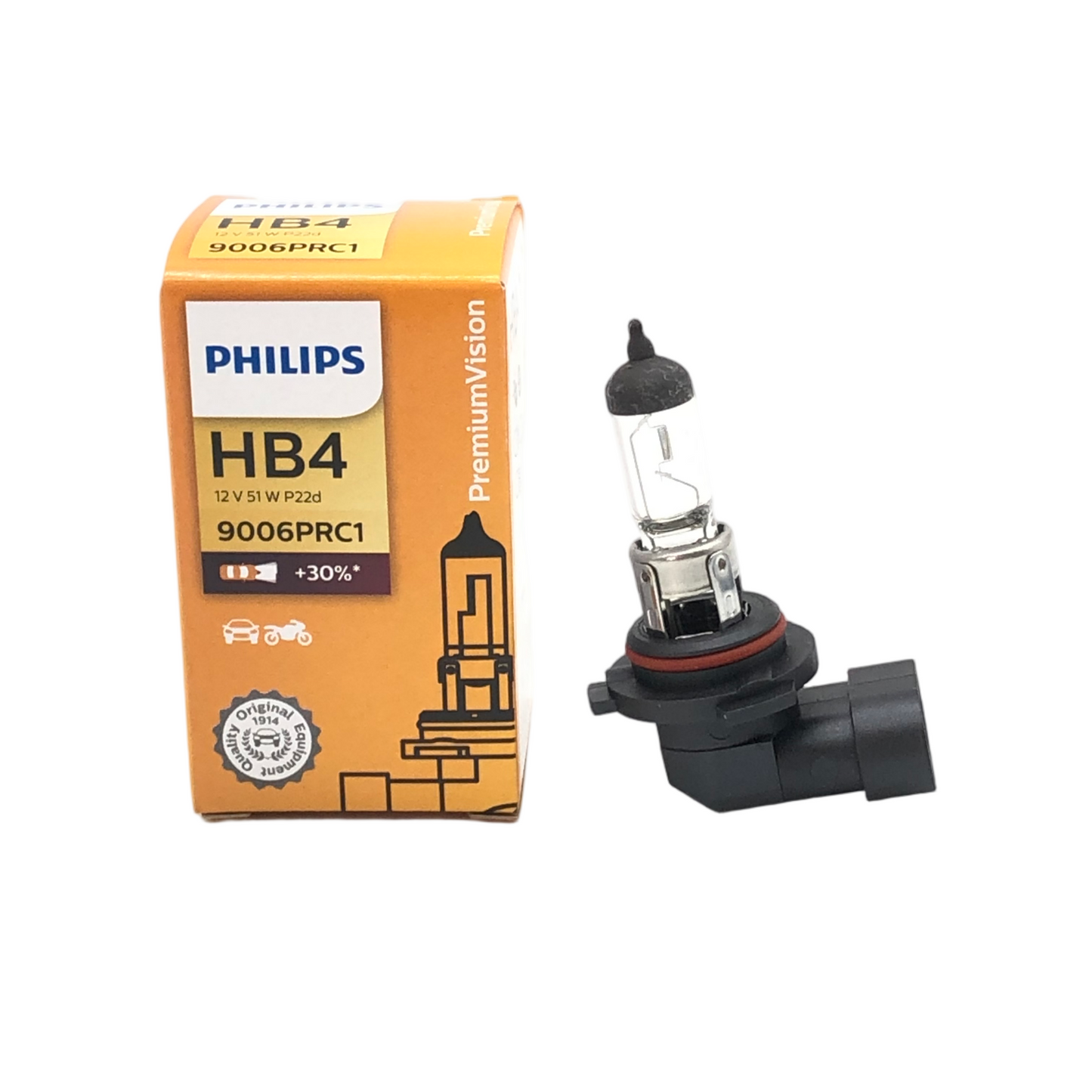 PHILIPS PremiumVision Headlight Bulb HB4 12V 51W P22d 9006PRC1